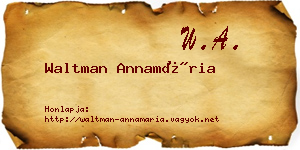 Waltman Annamária névjegykártya